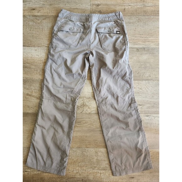 THE NORTH FACE Pants Women’s Sz 4 Gray Roll Tab Hiking Poly Stretch Cargo #CFW9 - Picture 2 of 6